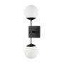 70455 - Edie Matte Black Metal w/ Frosted Glass Globes 2-Light Wall Sconce