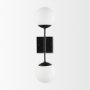 70455 - Edie Matte Black Metal w/ Frosted Glass Globes 2-Light Wall Sconce