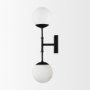 70455 - Edie Matte Black Metal w/ Frosted Glass Globes 2-Light Wall Sconce