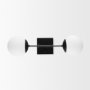 70455 - Edie Matte Black Metal w/ Frosted Glass Globes 2-Light Wall Sconce
