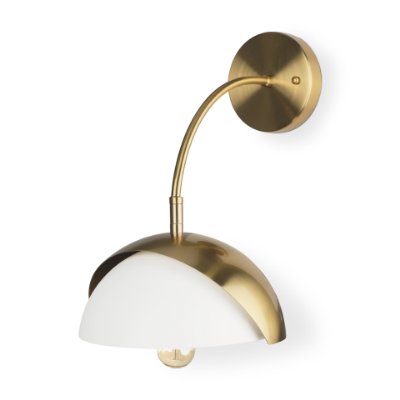 70468 - Cybill Brushed Brass w/ White Metal Shade 1-Light Wall Sconce