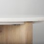 69922 - Enzo Marble Tabletop w/ Fluted Light Wood Base Foyer Accent Table