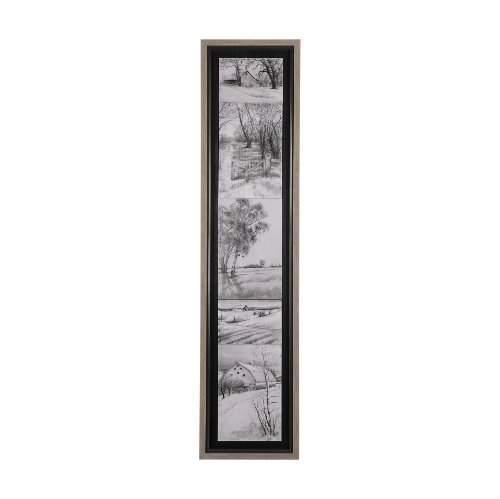 14905 - Countryside Sketches I by Ariana a Hand Embellished Textured Framed Art Print