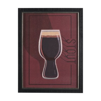14911 - Beer Poster Stout by Mercana Studio a Hand Embellished Textured Framed Art Print