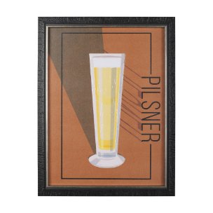 Beer Poster Pilsner by Mercana Studio a Hand Embellished Textured Framed Art Print