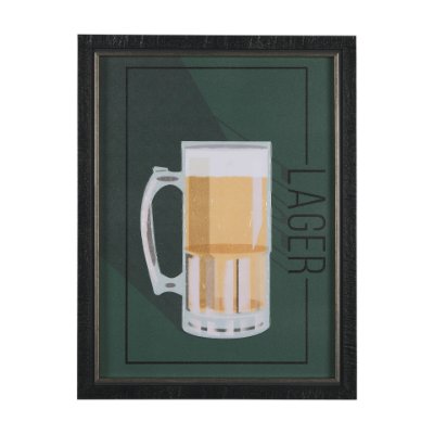 14915 - Beer Poster Lager by Mercana Studio a Hand Embellished Textured Framed Art Print