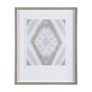Ikat Patterns III by Silvia Krause a Hand Embellished Textured Framed Art Print Matted under Glass