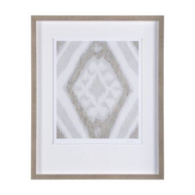 14919 - Ikat Patterns III by Silvia Krause a Hand Embellished Textured Framed Art Print Matted under Glass