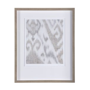 Ikat Patterns IV by Silvia Krause a Hand Embellished Textured Framed Art Print Matted under Glass