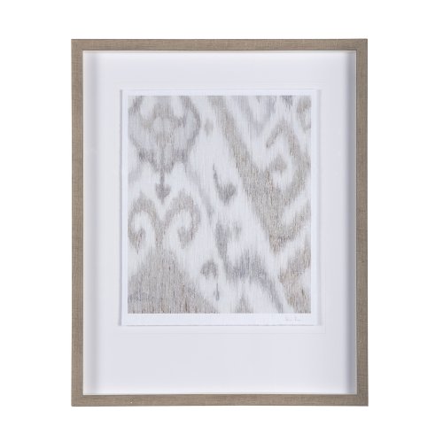 14920 - Ikat Patterns IV by Silvia Krause a Hand Embellished Textured Framed Art Print Matted under Glass