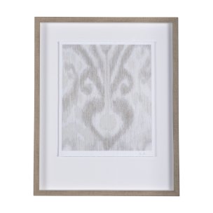 Ikat Patterns V by Silvia Krause a Hand Embellished Textured Framed Art Print Matted under Glass