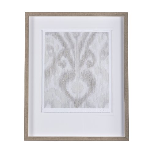 14921 - Ikat Patterns V by Silvia Krause a Hand Embellished Textured Framed Art Print Matted under Glass