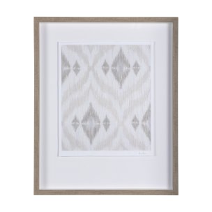 Ikat Patterns VI by Silvia Krause a Hand Embellished Textured Framed Art Print Matted under Glass