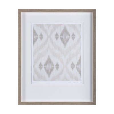 14922 - Ikat Patterns VI by Silvia Krause a Hand Embellished Textured Framed Art Print Matted under Glass