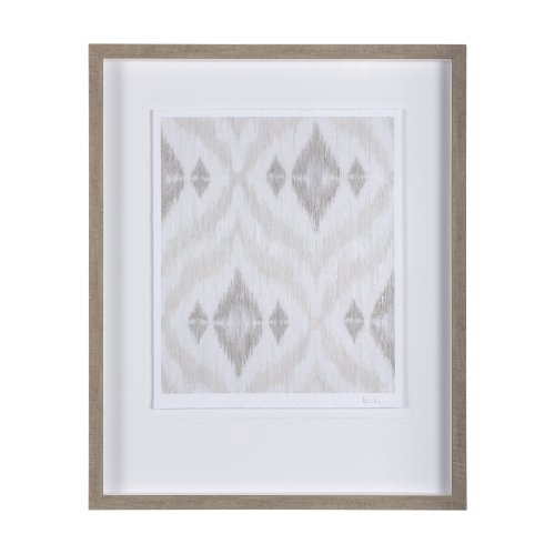 14922 - Ikat Patterns VI by Silvia Krause a Hand Embellished Textured Framed Art Print Matted under Glass