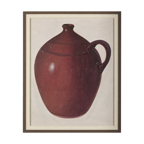 14937 - Redware Jug  by Mercana Studio a Hand Embellished Textured Framed Art Photograph