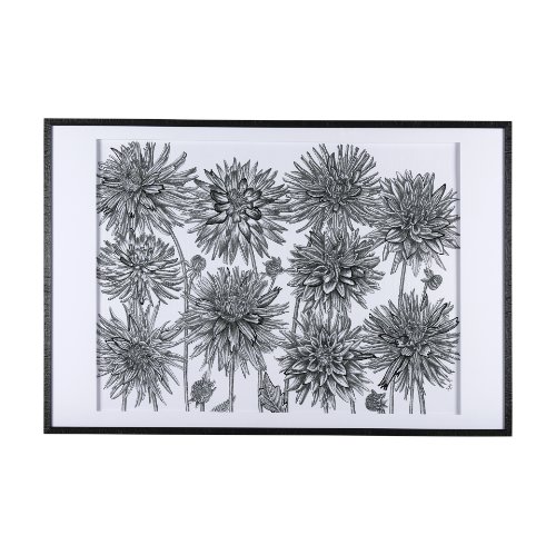 14939 - Dahlia Study - Detail by Mercana Studio Hand Embellished Textured Framed Art Photo Matted under Glas