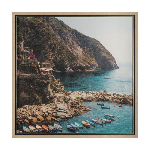 14942 - Cliffside View by Mercana Studio a Hand Embellished Textured Framed Art Photo Matted under Glass