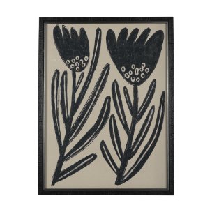 Simple Floral - Lively by Mercana Studio Hand Embellished Framed Art Photo Matted under Glass