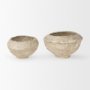 70217 - Sonu Set of 2 Beige Paper Mache Half-Pot Bowls
