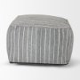 70378 - Kensie Large Blue Striped Pouf