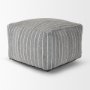 70378 - Kensie Large Blue Striped Pouf