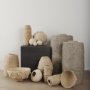 70211 - Rundal Large Beige Paper Mache Vase
