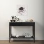 69937-AB - Amika White Marble Top Black Metal Base Console Table 