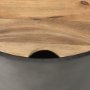 70240 - Eclipse Gunmetal Gray Drum Base w/ Brown Wood Top Nested Coffee Table