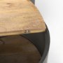 70240 - Eclipse Gunmetal Gray Drum Base w/ Brown Wood Top Nested Coffee Table