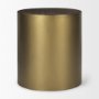 70241 - Eclipse Antique Brass Metal Drum Base w/ Dark Brown Wood Top End/Side Table
