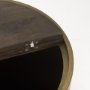 70241 - Eclipse Antique Brass Metal Drum Base w/ Dark Brown Wood Top End/Side Table