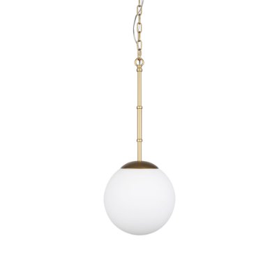70439 - Edie Brushed Gold Metal w/ Frosted Glass Globe 1-Light Pendant