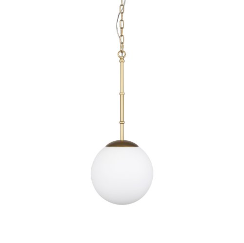 70439 - Edie Brushed Gold Metal w/ Frosted Glass Globe 1-Light Pendant