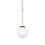 70439 - Edie Brushed Gold Metal w/ Frosted Glass Globe 1-Light Pendant