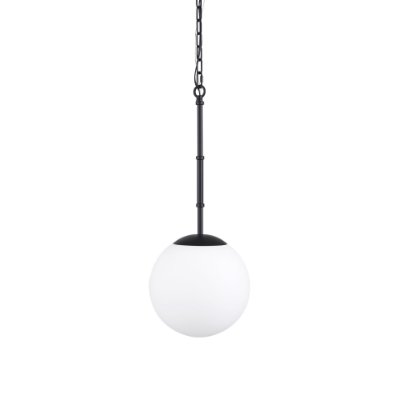 70457 - Edie Matte Black Metal w/ Frosted Glass Globe 1-Light Pendant