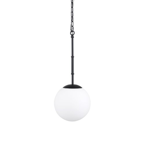 70457 - Edie Matte Black Metal w/ Frosted Glass Globe 1-Light Pendant