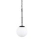 70457 - Edie Matte Black Metal w/ Frosted Glass Globe 1-Light Pendant