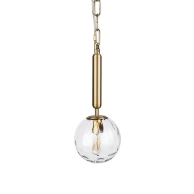 70471 - Britton Gold Metal w/ Clear Glass Globe 1-Light Pendant Light