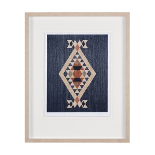 Blue Tapestry I by Mercana Studio a Hand Embelished Textured Framed Art Print Matted under Glass
