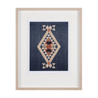 14973 - Blue Tapestry I by Mercana Studio a Hand Embelished Textured Framed Art Print Matted under Glass