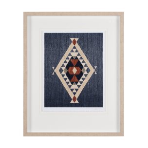 Blue Tapestry II by Mercana Studio a Hand Embelished Textured Framed Art Print Matted under Glass