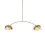 70466 - Cybill Brushed Brass w/ White Metal Shades 2-Light Chandelier