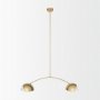 70466 - Cybill Brushed Brass w/ White Metal Shades 2-Light Chandelier