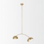 70466 - Cybill Brushed Brass w/ White Metal Shades 2-Light Chandelier