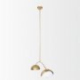 70466 - Cybill Brushed Brass w/ White Metal Shades 2-Light Chandelier