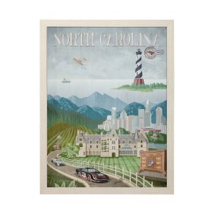 North Carolina by Mercana Studio a Hand Embellished Textured Framed Art Print