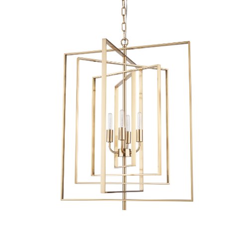 70448 - Colleen Antiqued Gold Metal 4-Light Chandelier