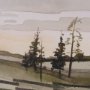 14967 - Watercolor Sketch III by Mercana Studio Hand Embellished Textured Framed Art Print Matted under Glas