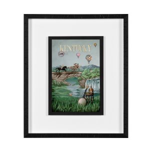 Kentucky Go USA (M) by Mercana Studio a Framed Art Print Matted under Glass